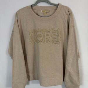 Michael Kors Beige Sweatshirt with Gold Detailing